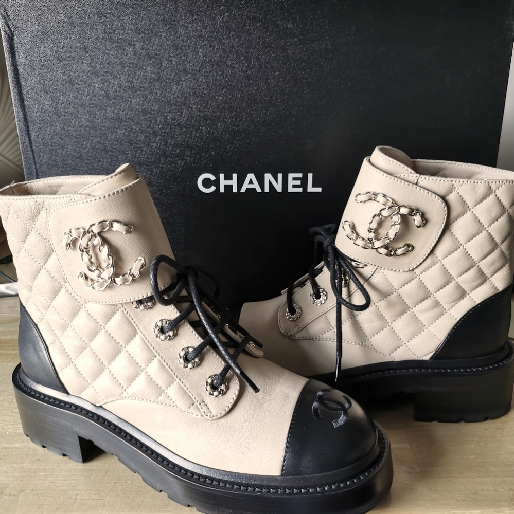 Chanel Lambskin Lace Up Boots Fall 2020